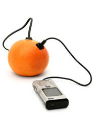 Phone with orange